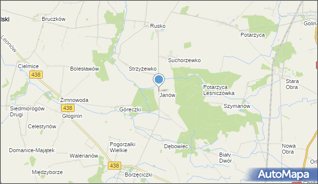 mapa Janów, Janów gmina Jaraczewo na mapie Targeo