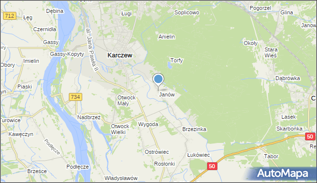 mapa Janów, Janów gmina Karczew na mapie Targeo