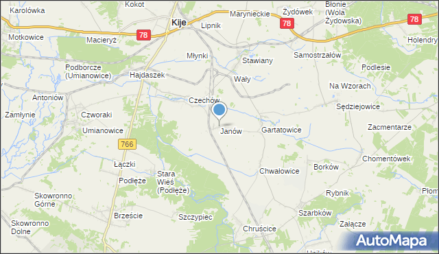 mapa Janów, Janów gmina Kije na mapie Targeo