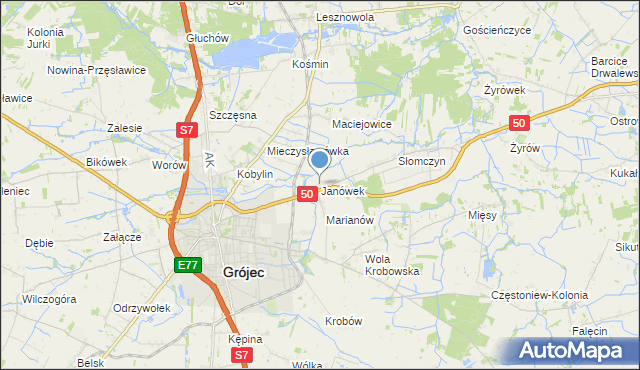 mapa Janówek, Janówek gmina Grójec na mapie Targeo