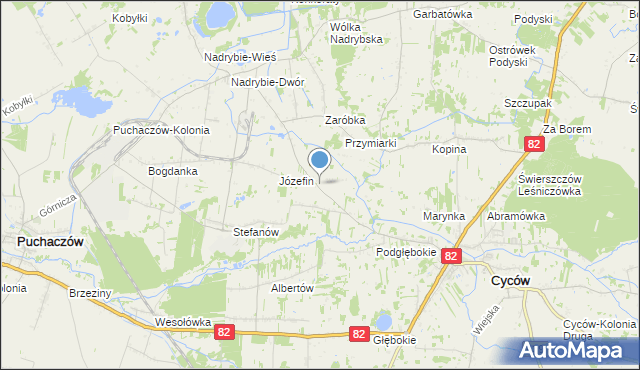 mapa Janowica, Janowica gmina Cyców na mapie Targeo