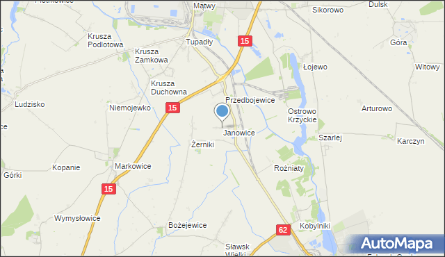 mapa Janowice, Janowice gmina Kruszwica na mapie Targeo