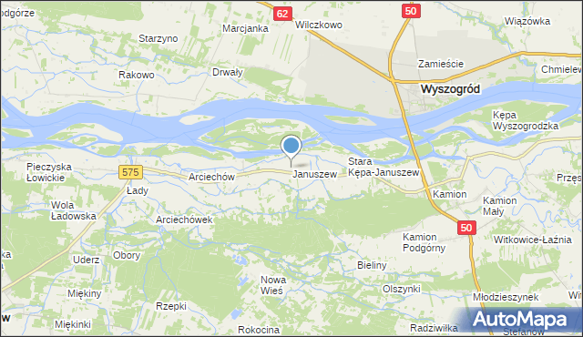 mapa Januszew, Januszew na mapie Targeo