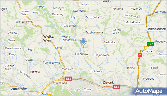 mapa Januszowice, Januszowice gmina Zielonki na mapie Targeo