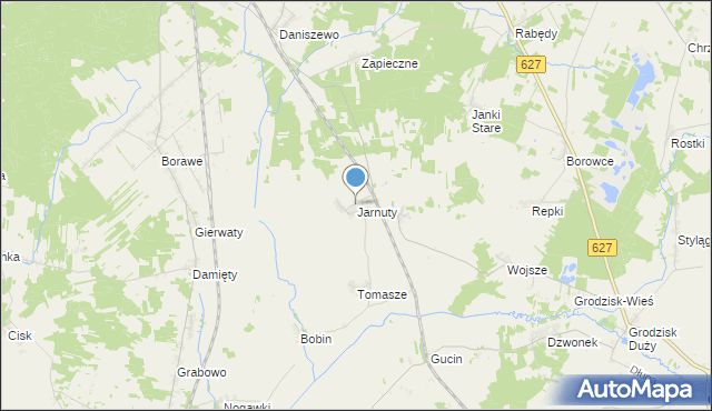 mapa Jarnuty, Jarnuty gmina Czerwin na mapie Targeo