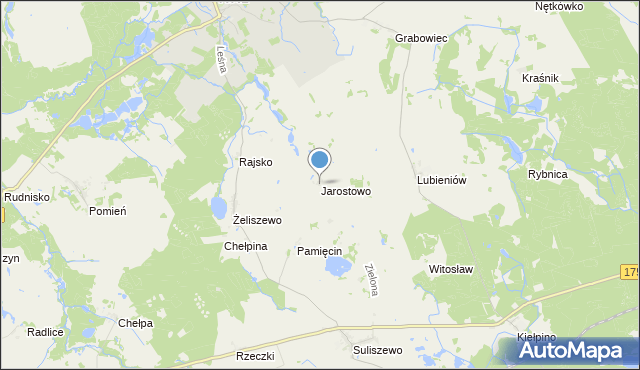 mapa Jarostowo, Jarostowo na mapie Targeo