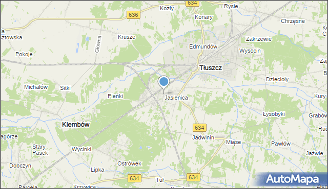 mapa Jasienica, Jasienica gmina Tłuszcz na mapie Targeo