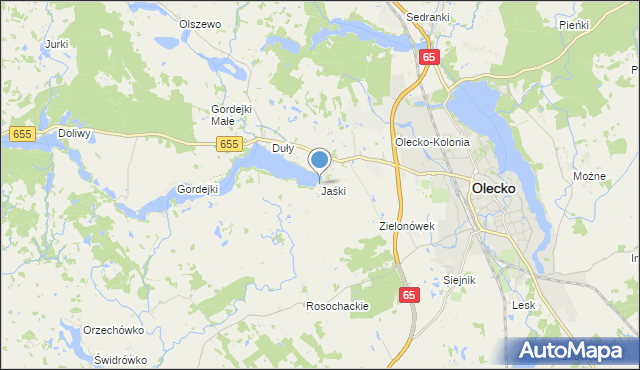 mapa Jaśki, Jaśki gmina Olecko na mapie Targeo