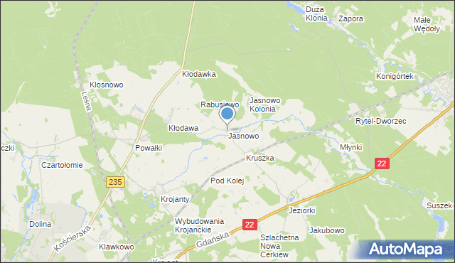 mapa Jasnowo, Jasnowo na mapie Targeo