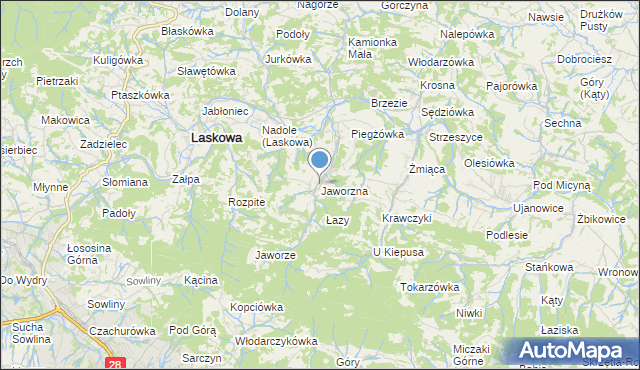 mapa Jaworzna, Jaworzna na mapie Targeo