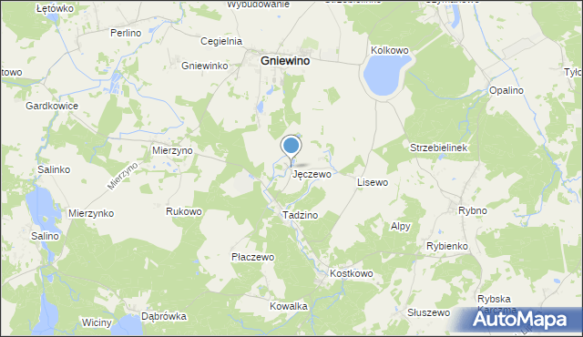 mapa Jęczewo, Jęczewo na mapie Targeo