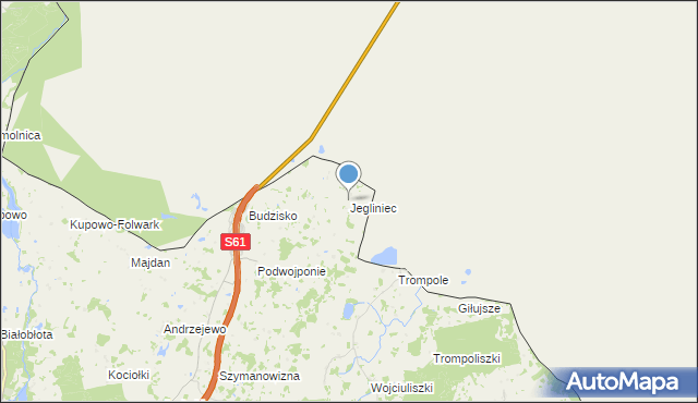 mapa Jegliniec, Jegliniec gmina Szypliszki na mapie Targeo