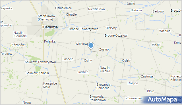 mapa Jerzewo, Jerzewo gmina Kiernozia na mapie Targeo
