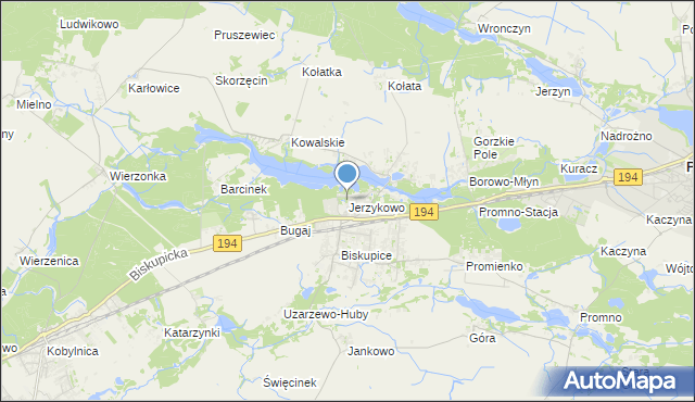 mapa Jerzykowo, Jerzykowo gmina Pobiedziska na mapie Targeo