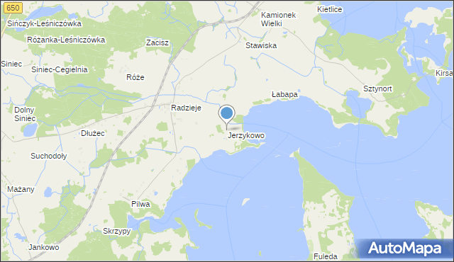 mapa Jerzykowo, Jerzykowo gmina Węgorzewo na mapie Targeo