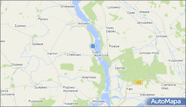 mapa Jezierzyce, Jezierzyce gmina Śmigiel na mapie Targeo