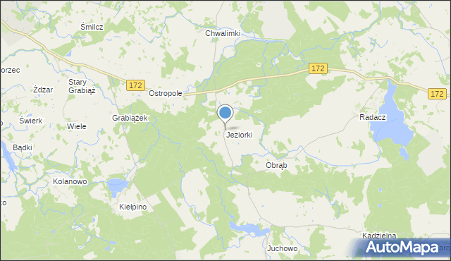 mapa Jeziorki, Jeziorki gmina Barwice na mapie Targeo