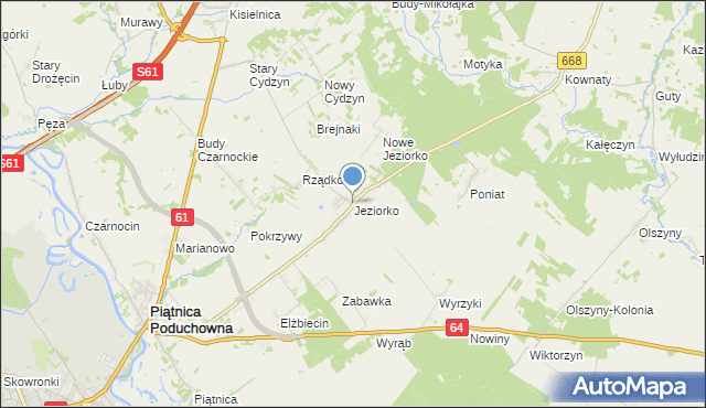 mapa Jeziorko, Jeziorko gmina Piątnica na mapie Targeo