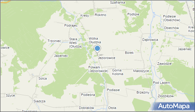 mapa Jeziorowice, Jeziorowice na mapie Targeo