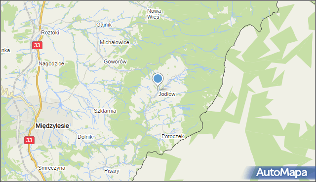 mapa Jodłów, Jodłów gmina Międzylesie na mapie Targeo