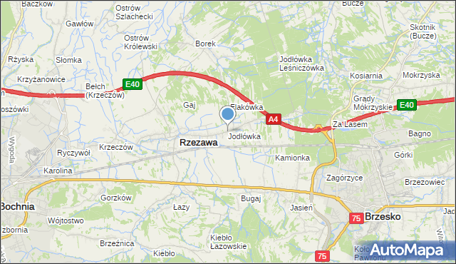 mapa Jodłówka, Jodłówka gmina Rzezawa na mapie Targeo