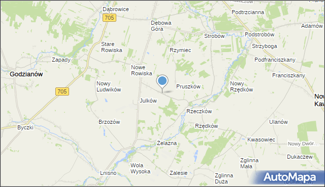 mapa Józefatów, Józefatów gmina Skierniewice na mapie Targeo