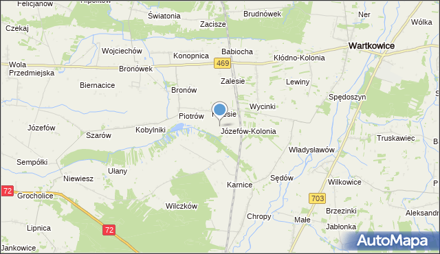 mapa Józefów-Kolonia, Józefów-Kolonia na mapie Targeo