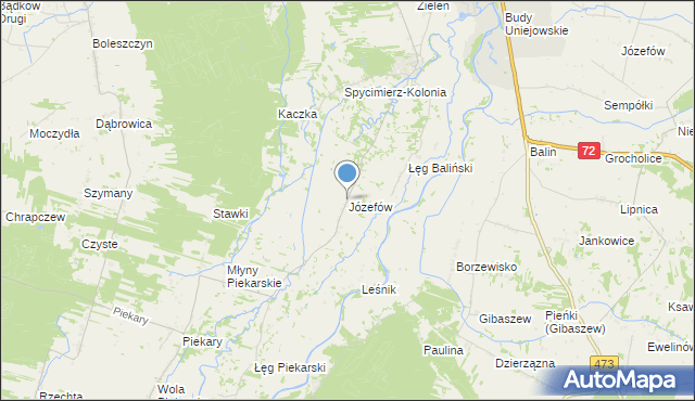 mapa Józefów, Józefów gmina Dobra na mapie Targeo