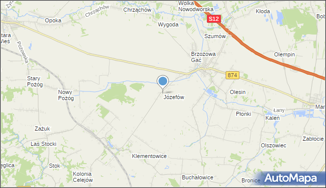 mapa Józefów, Józefów gmina Kurów na mapie Targeo