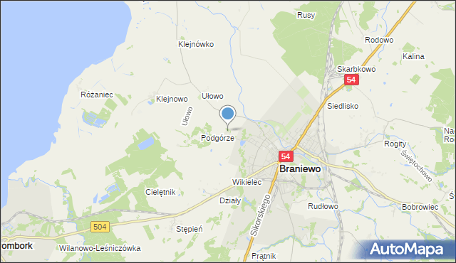 mapa Józefowo, Józefowo gmina Braniewo na mapie Targeo