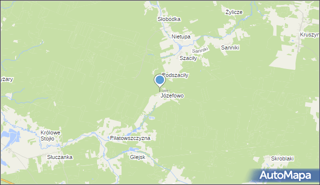 mapa Józefowo, Józefowo gmina Gródek na mapie Targeo