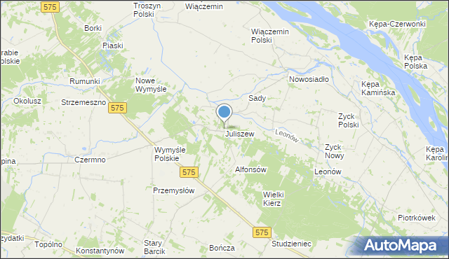 mapa Juliszew, Juliszew na mapie Targeo