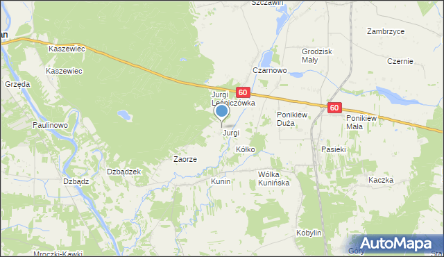 mapa Jurgi, Jurgi gmina Goworowo na mapie Targeo