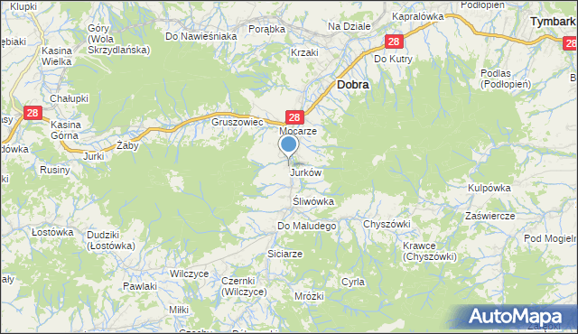 mapa Jurków, Jurków gmina Dobra na mapie Targeo