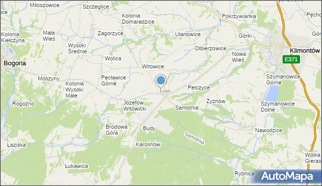 mapa Jurkowice, Jurkowice gmina Bogoria na mapie Targeo