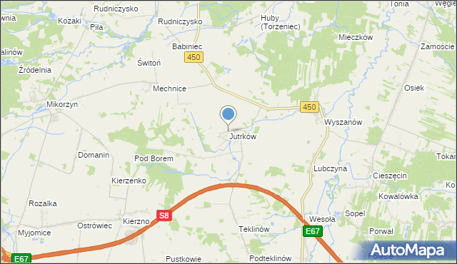 mapa Jutrków, Jutrków na mapie Targeo