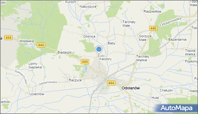 mapa Kaczory, Kaczory gmina Odolanów na mapie Targeo