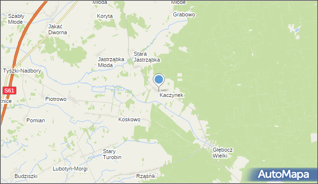 mapa Kaczynek, Kaczynek na mapie Targeo