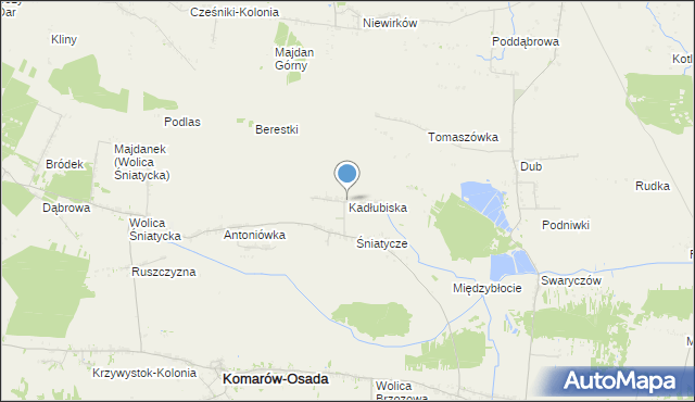 mapa Kadłubiska, Kadłubiska gmina Komarów-Osada na mapie Targeo