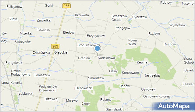 mapa Kadzidłowa, Kadzidłowa na mapie Targeo