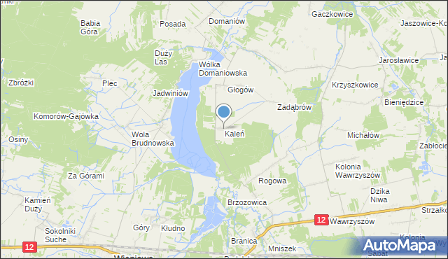mapa Kaleń, Kaleń gmina Wieniawa na mapie Targeo