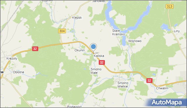 mapa Kaliska, Kaliska gmina Kargowa na mapie Targeo