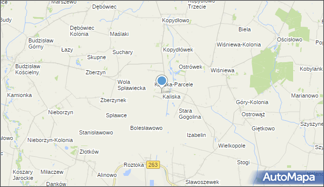 mapa Kaliska, Kaliska gmina Wilczyn na mapie Targeo