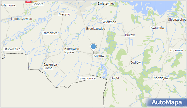 mapa Kałków, Kałków gmina Otmuchów na mapie Targeo