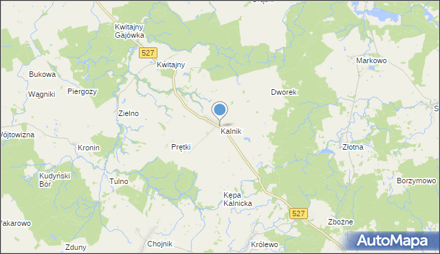 mapa Kalnik, Kalnik gmina Morąg na mapie Targeo