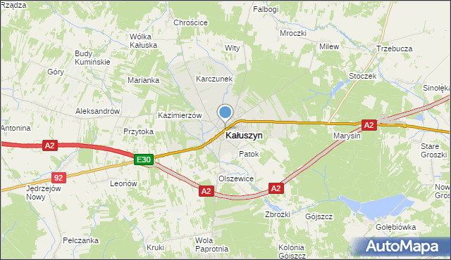 mapa Kałuszyn, Kałuszyn powiat miński na mapie Targeo