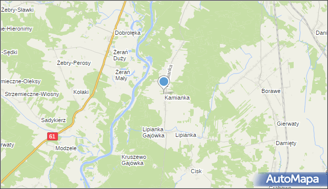 mapa Kamianka, Kamianka gmina Rzekuń na mapie Targeo