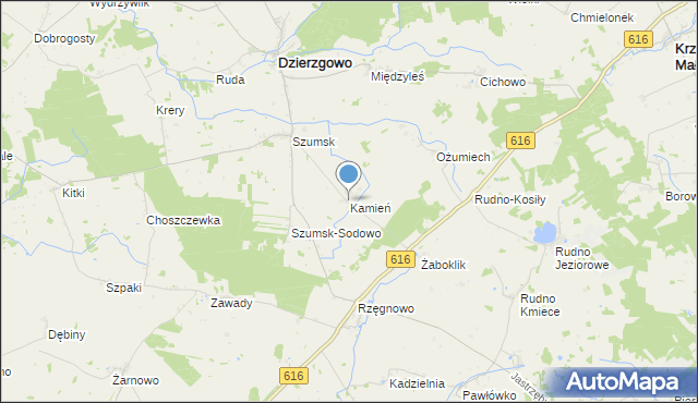 mapa Kamień, Kamień gmina Dzierzgowo na mapie Targeo