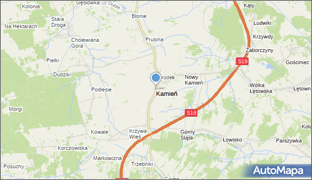 mapa Kamień, Kamień powiat rzeszowski na mapie Targeo