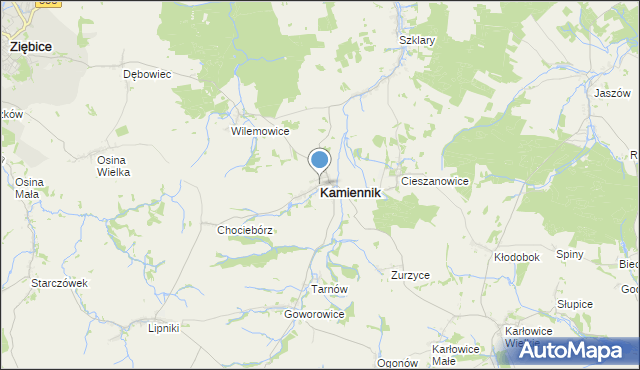 mapa Kamiennik, Kamiennik powiat nyski na mapie Targeo